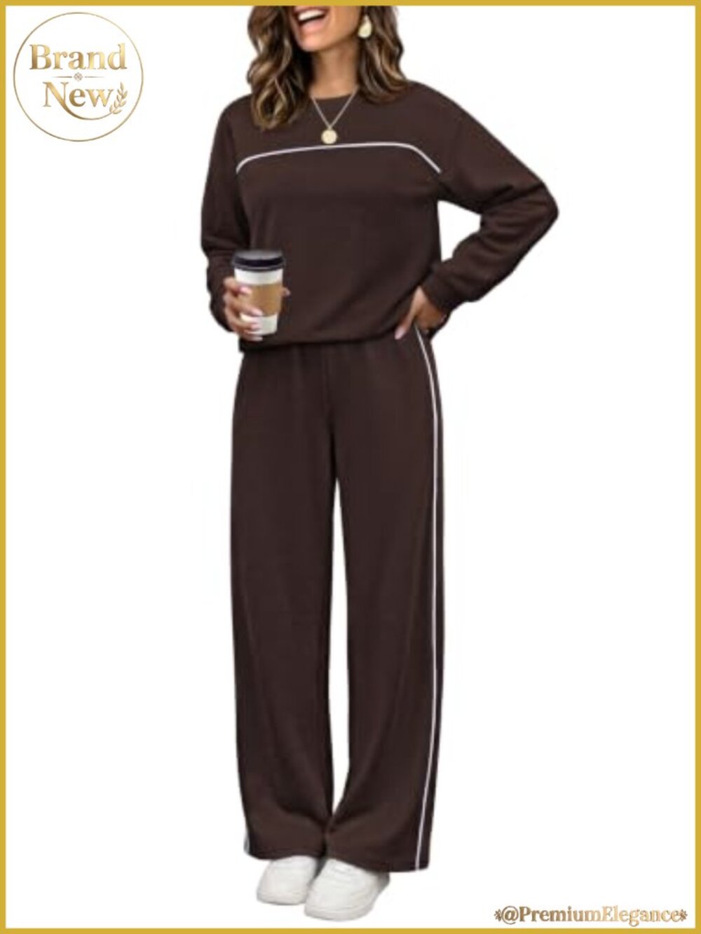 Two Piece Lounge Set Long Sleeve Top & Pants Soft Brushed Matching Set